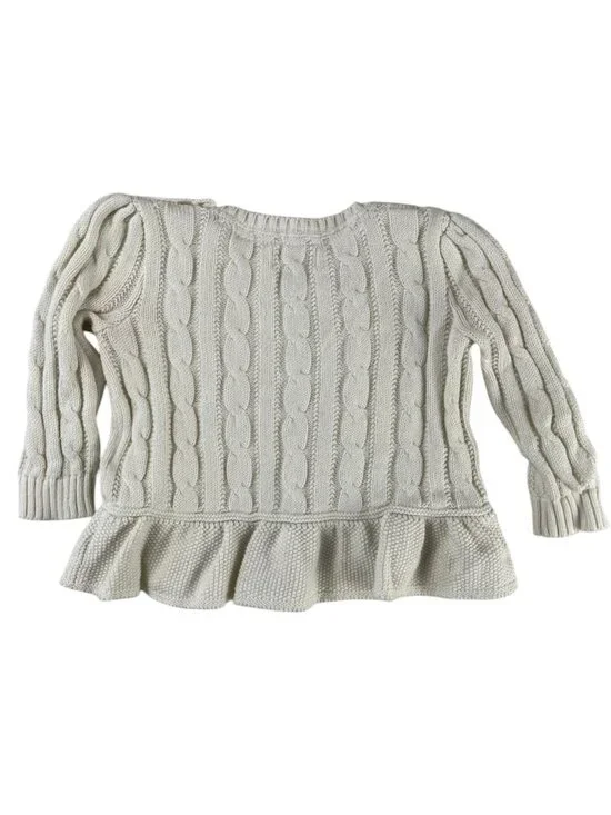 Polo Ralph Lauren Baby Girl Cable-Knit Peplum Sweater 12M - Picture 2 of 5